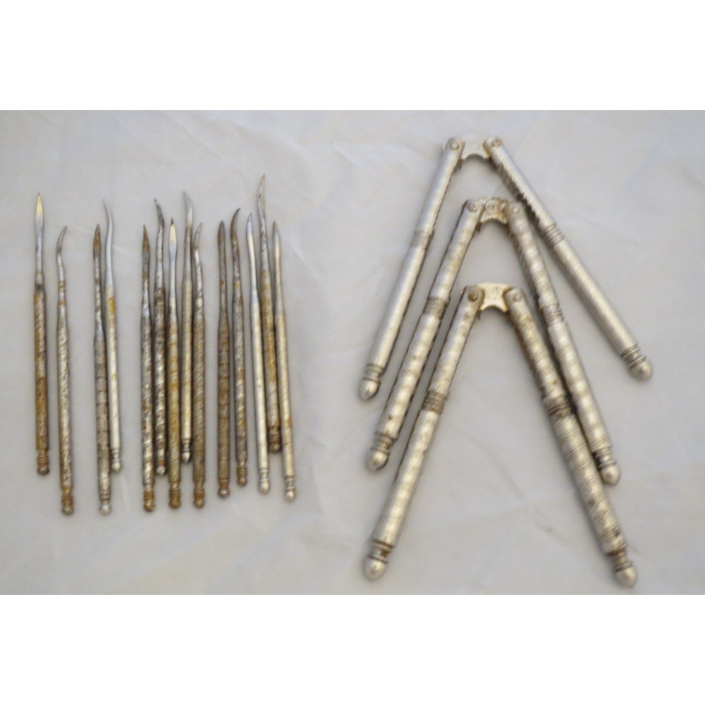 3 Vintage HMO Stainless Steel Crab Leg Nutcracker‎ Nut Crackers and 14 Picks